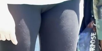 Firm ass and thong in black tights