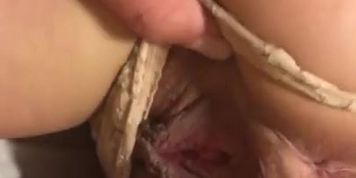 Daddy rubbing my ass before he fingers me till I cum