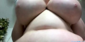 Chubby Huge Tits Bbw Slaps Her Boobs