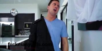 Wife hires babysitter for her husband who he fucks her ass (Cali Carter, Jessy Jones)