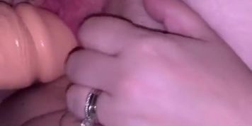 pounding lau&rsquo;s pussy with huge dildo. 