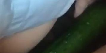 Horny teen cucumber