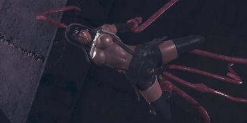 Tifa Lockhart fucked by tentacles in a subway