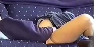 Pallid plump chick masturbates on the couch for gaining delight at once