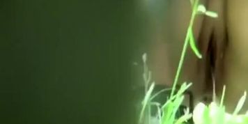 Woman spied through the bushes peeing