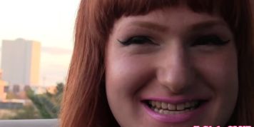 Redhead tgirl anally toyed and fucked