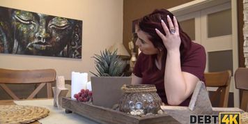 DEBT4k Debt collector drills pregnant woman with a tattoo on lower back