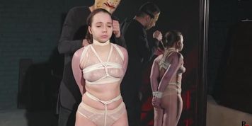 Long Tight Bondage Session In Lingerie