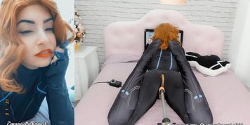 Black Widow Loves Your Dick In Her Pussy - Big Toy On A Sex Machine - Cosplay Girl Hd