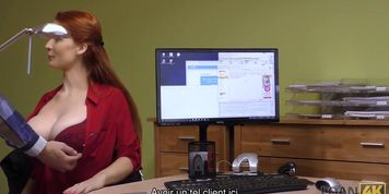 LOAN4K. Loan Officer Has Access To Redhead's Beautiful Pussy