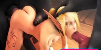 Anime Compilation of Cute Games Babes Fucks in Threesome Sex
