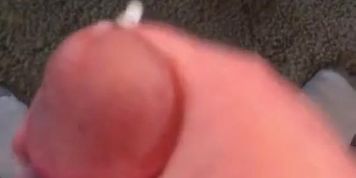 Cumming after stressful work day