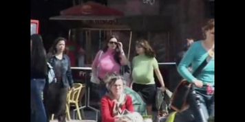 2 Busty Milfs - Street Walk