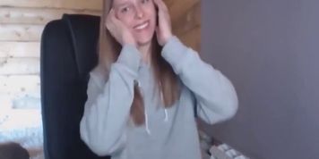 Russian Girl with Blue Eyes Shows Body on Webcam