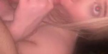 Amateur blonde struggles taking it all