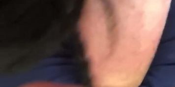 Black ebony gives sloppy blowjob to white man