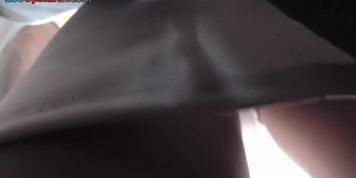 Hot upskirt in bus action presented by a spy camera