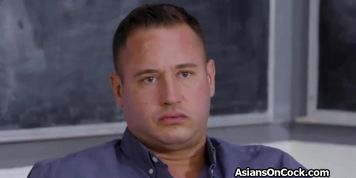 Quickie in the class room with asian hottie