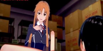 Sword Art Online Hentai - Asuna x Kirito - Handjoob, Blowjob, Fucks with cum inside (Kim Triple X)