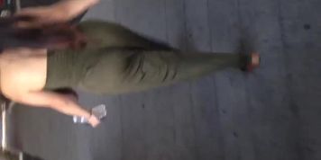 Very sexy ass in green 1 piece