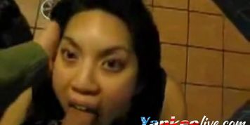 Asian college girl sucks cock - video 1