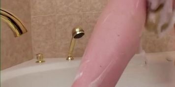 Bathing brunette explores sensual self-pleasure (ANGELA WHITE)