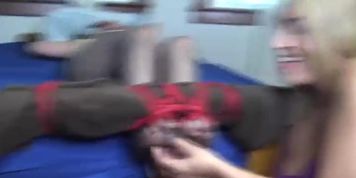 TheTickleRoom - Megan Jones VS Perla Who is MORE ticklish Pt 1 Perla in Nylons and Screaming!!!