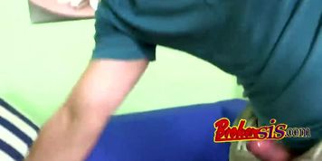 Hot brunette breeding with her large stepbrother