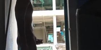 My buddy's too hot that he jerks off at work in front of the masons (Mason Moore)