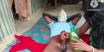 Desi Bhabhi Oils Up Huge Dick For Intense Handjob Massage