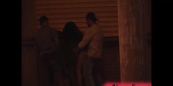 Beach Kiosk Public Fuck with Strangers - Abany Ferrari Gets Cumshot