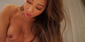 Nicole Doshi Gives A Blowjob & Rides Dick In Bed