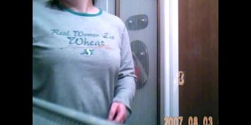 Wife caught playing with boobs and nipples