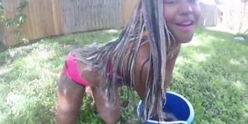 Lexi Amor busty slut washing her pussy outdoors video (Lexi A'mor)