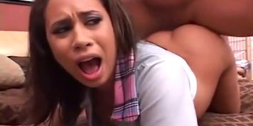 Ebony cutie Aurora Jolie prefers anal