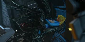 Samus Aran & Xenomorph by Rrostek