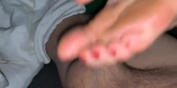 Wife's footjob solejob