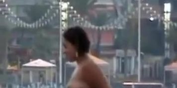Beach fuck with specatators