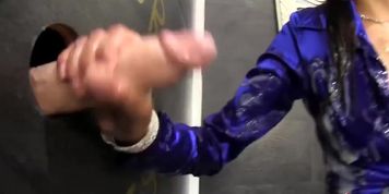 Kitty Jane drenched in cum from gloryhole