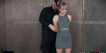 Skinny Bdsm Blond Tied Up And Dildo Fucked