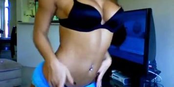 Hot brunette shows sexy body on webcam