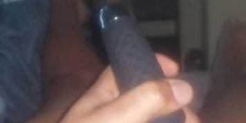 Intense male orgasm from vibrator while watching porn 