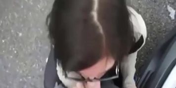 Casual whore takes all his cum in public