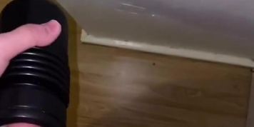 Fucking and wanking with my flashlight with big cumshot 