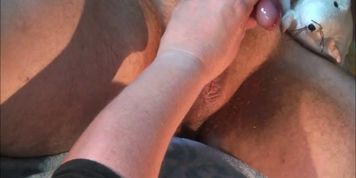 She uses lub to stroke his shaft