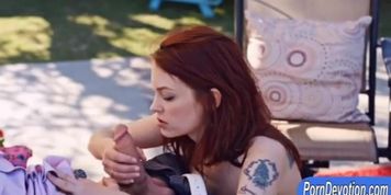 Slender teen girl Bree Daniels pussy slammed by big man meat