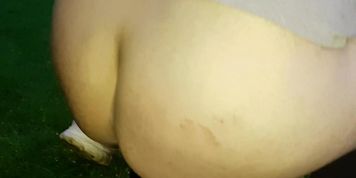 pissing and fucking a bottle in the park
