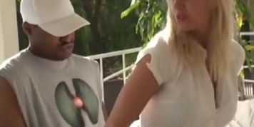 Hot blonde MILF fucked rough by a big black cock on Black's National Day (Huge White)