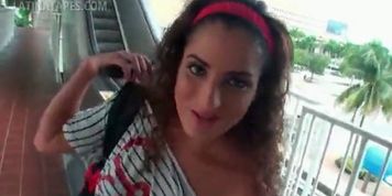 Latina curly sex doll flashing her hot ass and boobs in POV
