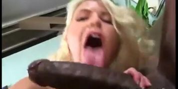 Big black dick for hot babe's mouth